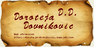 Doroteja Dovniković vizit kartica